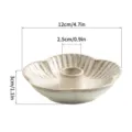 Ceramic petal candle holder, vintage beige tone, 12cm decorative candlestick base SKU. - Spotted White