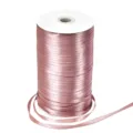 Nastro di raso 0.6cm bobina rosa poliestere stoffa per confezione regalo fai da te - colore fagiolo rosso