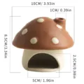 Ceramic mushroom incense burner and desktop ornament for home decor and small pet house use. - Sandalwood Brown