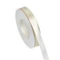 Nastro a Pois Bianchi da 1cm Nastro in Raso di Poliestere per Cucito Fai da Te Fiocchi Capelli - Taglia 25 / Punto Bianco Bianco Latte
