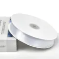 Nastro di raso bianco da 2,5 cm rotolo grande per confezioni regalo e decorazione floreale. - Bianco