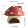 Ceramic mushroom incense burner and small pet house with cute red cap and white spots. - Brick Red