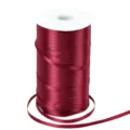 Nastro di raso bordeaux da 0.6cm rotolo per confezioni regalo, fai da te e accessori. - Borgogna