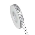 Nastro a pois 1cm nero e bianco nastro di raso poliestere per fiocco capelli fai da te - Taglia 25 / Bianco