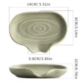 Ceramic soap dish holder with draining design, kiln changed green soap tray for bathroom. - Grass Green