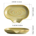 Ceramic soap dish with kiln-changed yellow glaze, draining soap holder for bathroom sink. - Wax Yellow