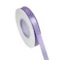 Paarse 1cm stippen polyester lint variant, enkelzijdig glanzende strik knutselaccessoire. - Maat 25 / Lichtpaars