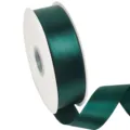 Dark green satin ribbon spool 4cm wide polyester fabric roll for gift wrapping and DIY crafts - Color 589 (4cm Polyester Ribbon-589#) / 4cm Width