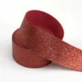 Red glitter ribbon for Christmas gift wrapping, wedding decoration, and DIY bow crafts. - 4cm / Red