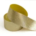 Gold glitter ribbon roll for Christmas gift wrapping, DIY bows and party decoration. - 4cm / Yellow