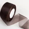 Καφέ Διαφανής Κορδέλα Οργανza 5cm Chiffon για Συσκευασία Δώρων DIY Διακόσμηση - Καφέ