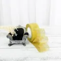 Nastro glitter dorato 4cm di larghezza per confezioni regalo, decorazioni e progetti artigianali. - Rotolo Largo / Oro