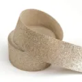 Champagne Gold Glitter Ribbon Roll Sparkly Sequins Craft Ribbon for Gift Wrapping DIY Decor - 4cm / Light gold