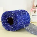 Blauwe sneeuwstip tule mesh rol voor prachtige bloemboeket gift verpakking decoratie. - 14.2cm Breedte 15m Lengte / Saffierblauw