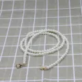 Cinturino per borsa di perle catena di ricambio bianca con chiusure dorate fai da te - Catena di Perle 1.1M