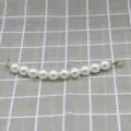 Sostituzione catena borsa di perle, perle artificiali bianche con moschettoni dorati. - Perla grande