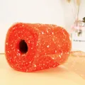 Oranje sneeuwpunten tule mesh lint rol voor bloemboeket verpakking en geschenk decoratie. - 14.2cm Breedte 15m Lengte / Oranje