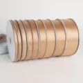 Rotoli di nastro in raso di poliestere champagne per confezioni regalo e decorazioni. - Larghezza 0,6 cm, lunghezza 90 m / Champagne Dorato