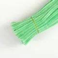 Macaron green pipe cleaners fuzzy wires, thick DIY craft pipe cleaners for kids crafts. - Deep Mint Green