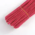 Thickened pipe cleaners pink fuzzy stems chenille sticks for kids DIY crafts art making - Watermelon red