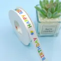 Nastro in raso bianco stampato buon compleanno colorato per confezione regalo e decorazione festa. - 1.5cm - Palloncino Felice