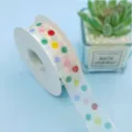 Nastro in organza a pois colorati per confezioni regalo, feste di compleanno e torte. - 2.5cm - Filato a Pois