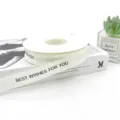 Nastro in grosgrain bianco stampato con testo inglese per confezioni regalo e bouquet. - Stile Best Nero