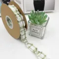 Groene 2.5cm bubbel geruite lint met gerufflede rand voor DIY ambacht strik haarclip decor - 2.5cm Breed x 9m / Fruitgroen