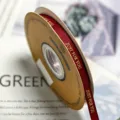 Nastro Grosgrain Rosso Stampa Oro 1cm per Bouquet di Fiori Confezione Regalo - Borgogna