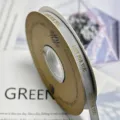 1cm Gold Stamped Grosgrain Ribbon For Gift Wrapping Bouquet Cake Decor DIY Craft 1 Roll - Silver Gray