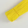 Bright yellow pipe cleaners for DIY crafts, fluffy chenille stems variant for kids creative art projects. - Light Yellow