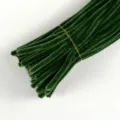 Green velvet pipe cleaners craft stems fluffy fuzzy wires for DIY art handmade craft projects - Moss Green