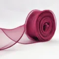Rotolo di nastro organza trasparente rosso vino per confezione regalo bouquet fai da te 4cm - 9m Lunghezza 4cm Larghezza / Borgogna