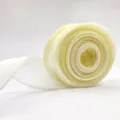Nastro in organza trasparente 4cm giallo chiaro, ideale per fiocchi fai da te e bouquet regalo. - 9m Lunghezza 4cm Larghezza / Bianco avorio