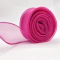 Nastro in organza rosa fucsia largo 4 cm per confezione bouquet di fiori e fiocchi per capelli DIY. - 9m Lunghezza 4cm Larghezza / Rosso rosa