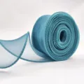 Rotolo di nastro in organza turchese per bouquet floreali, fiocchi fai da te e accessori. - 9m Lunghezza 4cm Larghezza / Blu