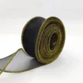 Nastro in organza ondulato nero e oro da 4 cm per confezione regalo e fiocco fai da te - 9m Lunghezza 4cm Larghezza / Nero-Bordo Oro