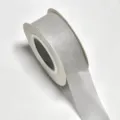 Grey sheer organza ribbon roll 2.5cm translucent fabric for gift wrapping and DIY bows. - 2.5cm-20Y / Silver Gray