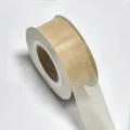 2.5cm champagne translucent organza ribbon roll for gift packaging, flower bouquet and DIY bow crafts. - 2.5cm-20Y / Khaki