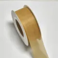 Gold organza ribbon 2.5cm translucent sheer silk ribbon for gift packaging and DIY crafts. - 2.5cm-20Y / Brown