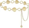 Chaîne de taille dorée pour femmes, ceinture décorative avec anneaux et pendentif élégant. - Chaîne de Taille Ovale / Or