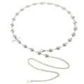 Catena da cintura in lega alla moda con perline da calcio, elegante gioiello da corpo. - Catena da Vita Calcio / Argento