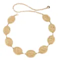 Chaîne de taille en métal doré pour femmes, accessoire de ceinture à plaques ovales gaufrées rétro. - Chaîne de Taille Perroquet Disque / Or