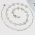 Élégante chaîne de taille en métal argenté pour femmes, avec pendentifs feuilles et réglable. - Chaîne de Taille Feuille Argentée