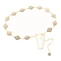 Élégante chaîne de taille en métal avec maillons losanges ajourés et charm fleur chic. - Chaîne de Taille Losange / Or