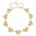 Ceinture de chaine de taille de coeur metallique dore pour femmes, accessoire de robe retro. - Chaîne de Taille Cœur Or