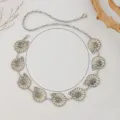 Détail de chaîne de taille en métal argenté, pendentif coquillage vintage pour robe. - Chaîne de Taille Conque / Argent