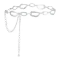 Chaine de taille en metal geometrique argente vue de detail pour tenue mode femme chic - Chaîne de Taille de Style Abstrait / Argent