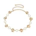 Ceinture chaîne en métal doré pour femme, accessoire de taille réglable avec anneaux. - Chaîne de Taille Anneau Abstrait / Or