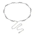 Exquisite snake-shaped metal waist chain for women, fashion body jewelry accessory detail. - Snake Waist Chain / Silver